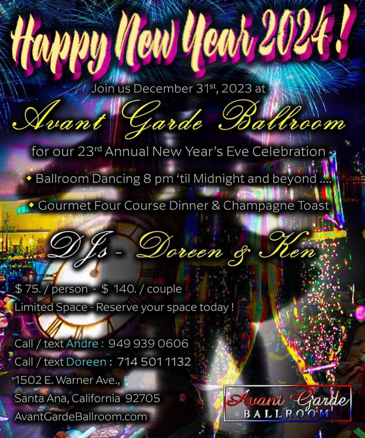 New Year's EVE 2024 Ballroom Dance, Latin Dance, Swing Dance, Tango Dance in Orange County!